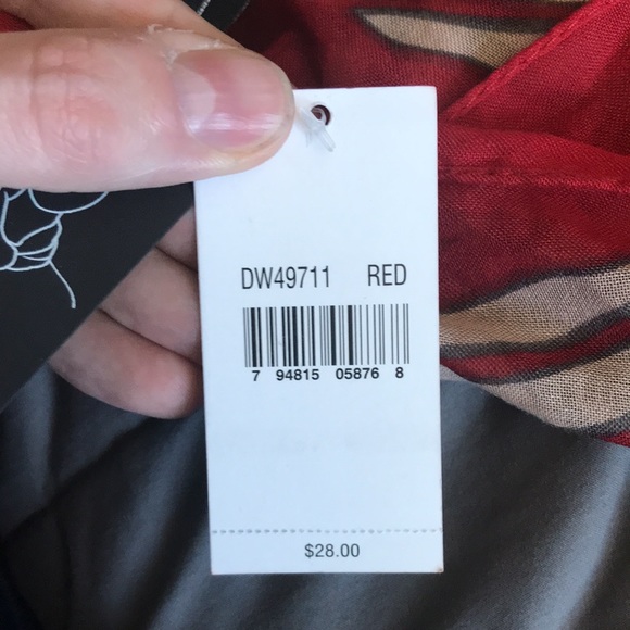 Cejon red and black zebra patterned infinity scarf. Brand new with tags. - Picture 8 of 9